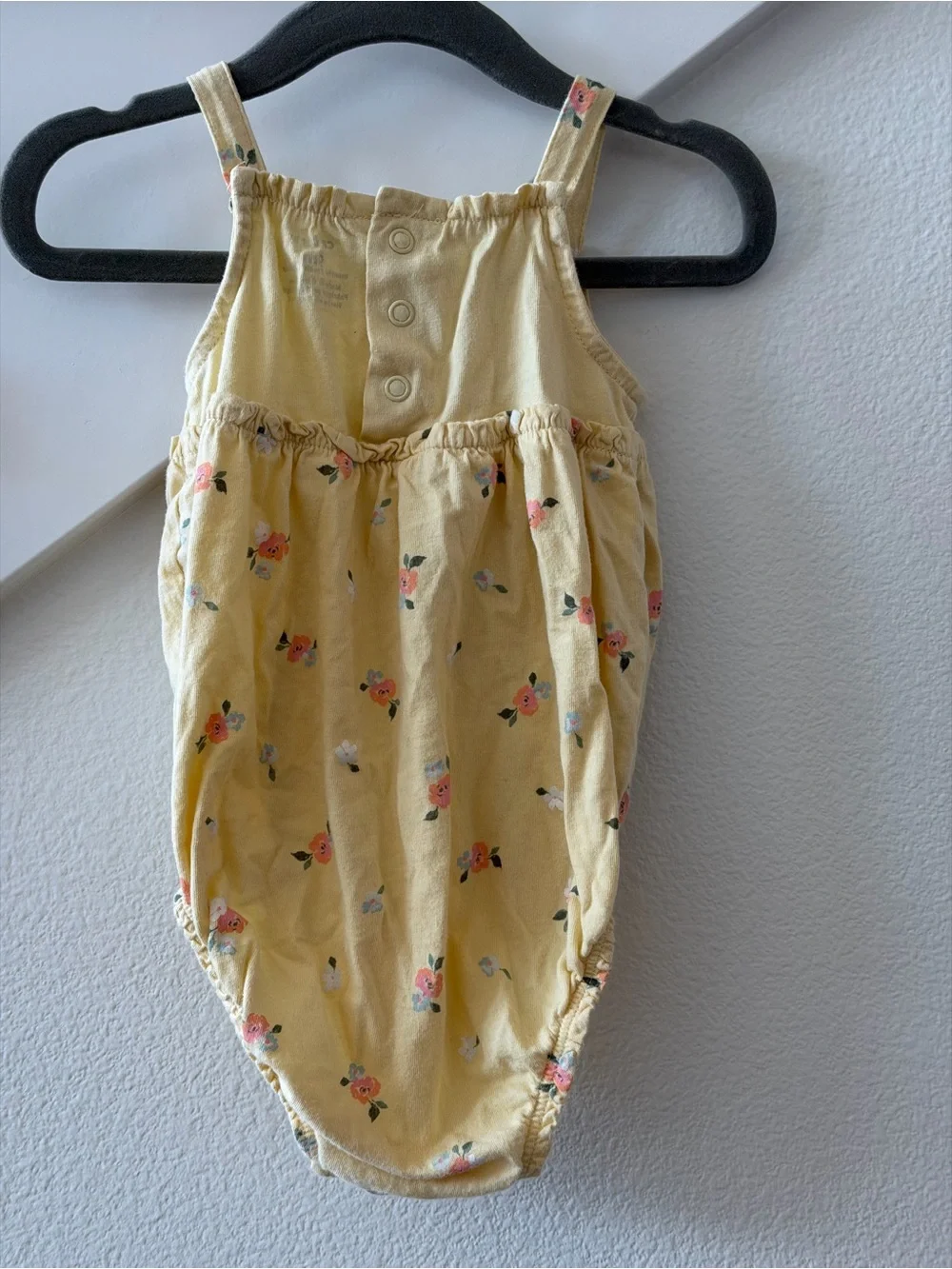 Carter's Yellow Floral Cotton Romper with Pink & White Blossoms